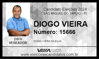 Candidato DIOGO VIEIRA 2024 - SÃO MIGUEL DO TAPUIO - Eleições