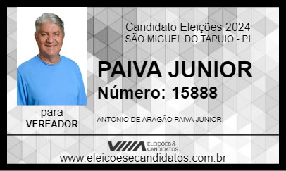 Candidato PAIVA JUNIOR 2024 - SÃO MIGUEL DO TAPUIO - Eleições