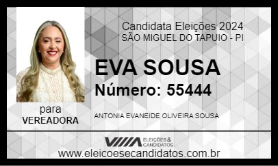 Candidato EVA SOUSA 2024 - SÃO MIGUEL DO TAPUIO - Eleições