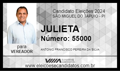 Candidato JULIETA 2024 - SÃO MIGUEL DO TAPUIO - Eleições