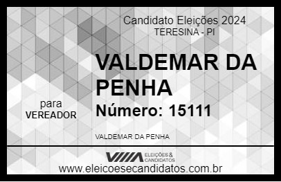 Candidato VALDEMAR DA PENHA 2024 - TERESINA - Eleições