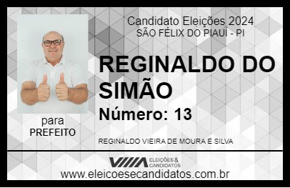 Candidato REGINALDO DO SIMÃO 2024 - SÃO FÉLIX DO PIAUÍ - Eleições