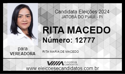 Candidato RITA MACEDO 2024 - JATOBÁ DO PIAUÍ - Eleições