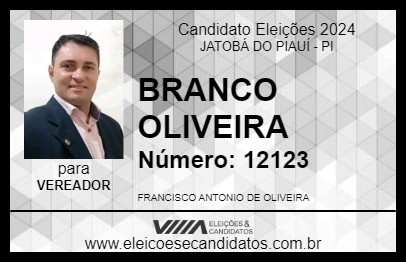 Candidato BRANCO OLIVEIRA 2024 - JATOBÁ DO PIAUÍ - Eleições