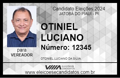 Candidato OTONIEL LUCIANO 2024 - JATOBÁ DO PIAUÍ - Eleições