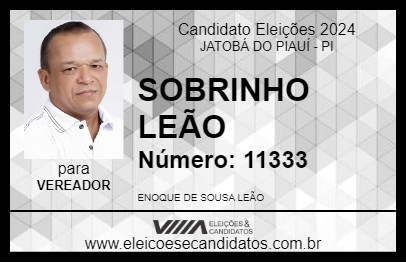 Candidato SOBRINHO LEÃO 2024 - JATOBÁ DO PIAUÍ - Eleições