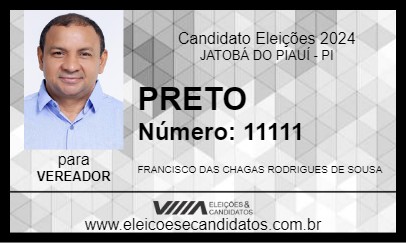 Candidato PRETO 2024 - JATOBÁ DO PIAUÍ - Eleições