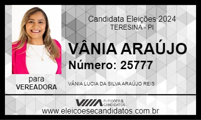 Candidato VÂNIA ARAÚJO 2024 - TERESINA - Eleições