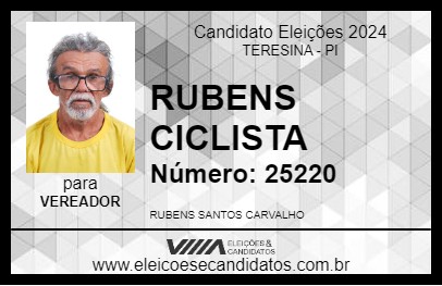 Candidato RUBENS CICLISTA 2024 - TERESINA - Eleições