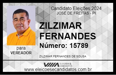 Candidato ZILZIMAR FERNANDES 2024 - JOSÉ DE FREITAS - Eleições