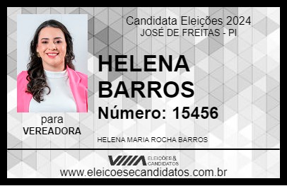 Candidato HELENA BARROS 2024 - JOSÉ DE FREITAS - Eleições