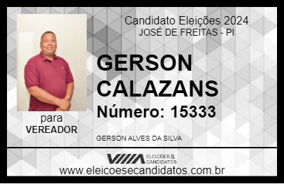 Candidato GERSON CALAZANS 2024 - JOSÉ DE FREITAS - Eleições