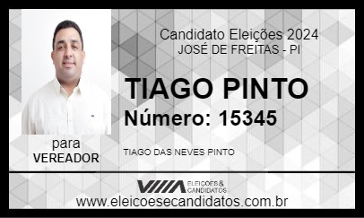 Candidato TIAGO PINTO 2024 - JOSÉ DE FREITAS - Eleições