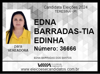 Candidato EDNA BARRADAS-TIA EDINHA 2024 - TERESINA - Eleições