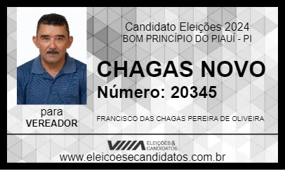 Candidato CHAGAS NOVO 2024 - BOM PRINCÍPIO DO PIAUÍ - Eleições