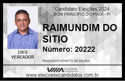 Candidato RAIMUNDIM DO SITIO 2024 - BOM PRINCÍPIO DO PIAUÍ - Eleições