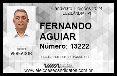 Candidato FERNANDO AGUIAR 2024 - LUZILÂNDIA - Eleições