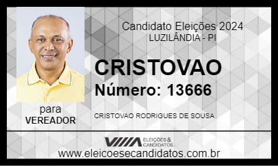 Candidato CRISTOVAO 2024 - LUZILÂNDIA - Eleições