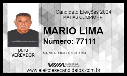 Candidato MARIO LIMA 2024 - MATIAS OLÍMPIO - Eleições