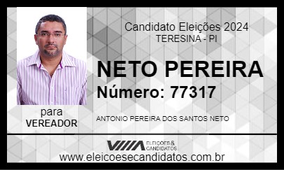 Candidato NETO PEREIRA 2024 - TERESINA - Eleições