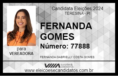 Candidato FERNANDA GOMES 2024 - TERESINA - Eleições