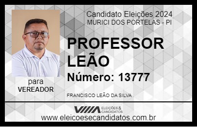 Candidato PROFESSOR LEÃO 2024 - MURICI DOS PORTELAS - Eleições