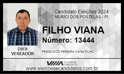 Candidato FILHO VIANA 2024 - MURICI DOS PORTELAS - Eleições