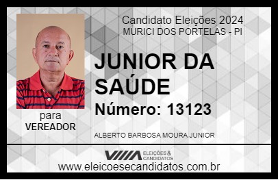 Candidato JUNIOR DA SAÚDE 2024 - MURICI DOS PORTELAS - Eleições