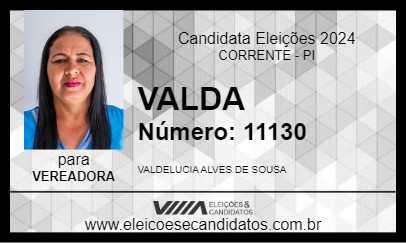 Candidato VALDA 2024 - CORRENTE - Eleições