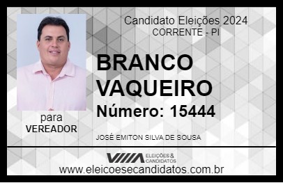 Candidato BRANCO VAQUEIRO 2024 - CORRENTE - Eleições