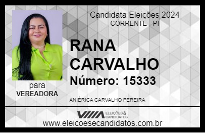 Candidato RANA CARVALHO 2024 - CORRENTE - Eleições