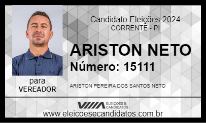 Candidato ARISTON NETO 2024 - CORRENTE - Eleições