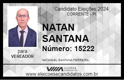 Candidato NATAN SANTANA 2024 - CORRENTE - Eleições