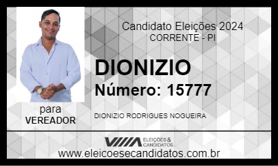 Candidato DIONIZIO 2024 - CORRENTE - Eleições