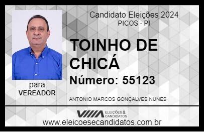 Candidato TOINHO DE CHICÁ 2024 - PICOS - Eleições