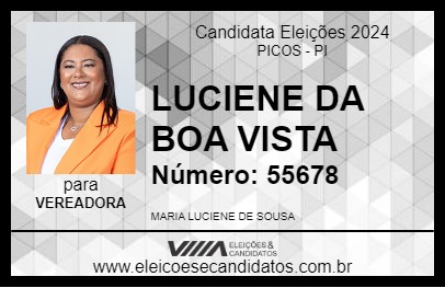 Candidato LUCIENE DA BOA VISTA 2024 - PICOS - Eleições