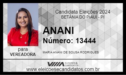 Candidato ANANI 2024 - BETÂNIA DO PIAUÍ - Eleições