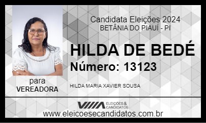 Candidato HILDA DE BEDÉ 2024 - BETÂNIA DO PIAUÍ - Eleições