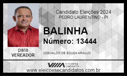 Candidato BALINHA 2024 - PEDRO LAURENTINO - Eleições