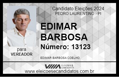 Candidato EDIMAR BARBOSA 2024 - PEDRO LAURENTINO - Eleições