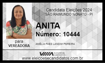 Candidato ANITA 2024 - SÃO RAIMUNDO NONATO - Eleições