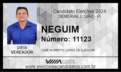 Candidato NEGUIM 2024 - DEMERVAL LOBÃO - Eleições