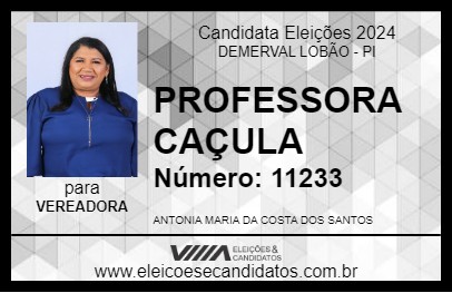 Candidato PROFESSORA CAÇULA 2024 - DEMERVAL LOBÃO - Eleições