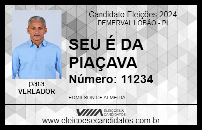 Candidato SEU É DA PIAÇAVA 2024 - DEMERVAL LOBÃO - Eleições