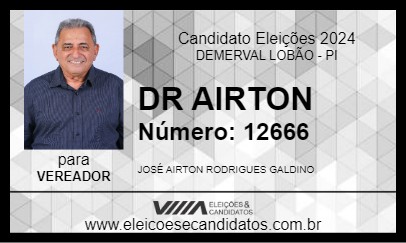 Candidato DR AIRTON 2024 - DEMERVAL LOBÃO - Eleições