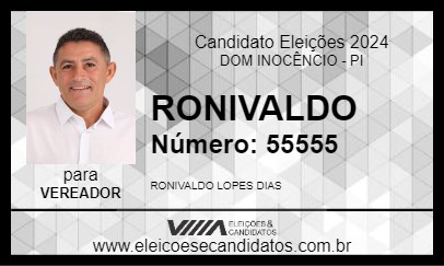 Candidato RONIVALDO 2024 - DOM INOCÊNCIO - Eleições