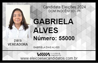 Candidato GABRIELA ALVES 2024 - DOM INOCÊNCIO - Eleições