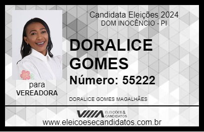 Candidato DORALICE GOMES 2024 - DOM INOCÊNCIO - Eleições