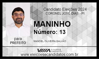 Candidato MANINHO 2024 - CORONEL JOSÉ DIAS - Eleições