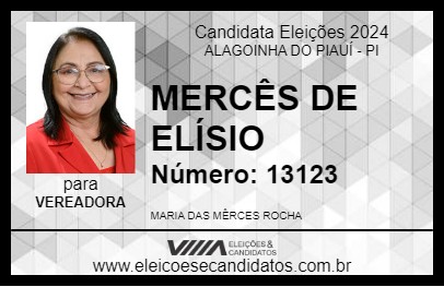 Candidato MERCÊS DE ELÍSIO 2024 - ALAGOINHA DO PIAUÍ - Eleições